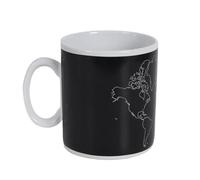 AltoBuy Mug thermoreactif XXL 70 cl en céramique Noire avec Carte du Monde