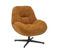 AltoBuy NOAM - Fauteuil Pivotant en Tissu Polyester Jaune Moutarde