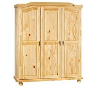 AltoBuy Oliver - Armoire 3 Portes + Penderie Bois Massif Naturel