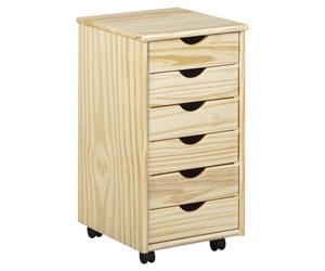 AltoBuy Oliver - Caisson 6 Tiroirs Bois Massif Naturel