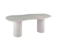 AltoBuy Organic - Table Repas 200cm en MDF et Ciment Gris Clair Plateau Vague