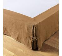 AltoBuy OUREA - Cache-Sommier à Nouettes 140x190cm Gaze de Coton Camel