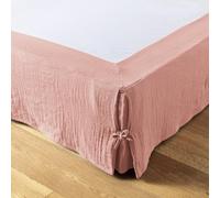 AltoBuy OUREA - Cache-Sommier à Nouettes 90x190cm Gaze de Coton Rose Pêche
