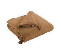 Chemin de Lit 90x200cm Capitonné Gaze de Coton Camel - OUREA - ALTOBUY Marron G