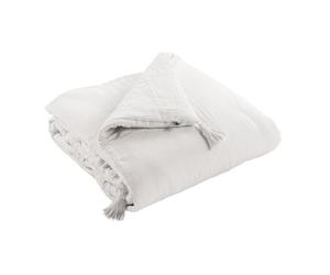 AltoBuy OUREA - Chemin de Lit 90x200cm Capitonné Gaze de Coton Chantilly