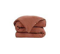 AltoBuy OUREA - Housse de Couette 160x210cm Gaze de Coton Terracotta