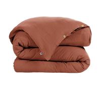 AltoBuy OUREA - Housse de Couette 240x220cm Gaze de Coton Terracotta
