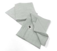 AltoBuy OUREA - Lot de 3 Serviettes 40x40cm Gaze de Coton Eucalyptus