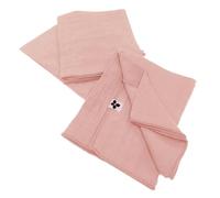 AltoBuy OUREA - Lot de 3 Serviettes 40x40cm Gaze de Coton Rose Pêche