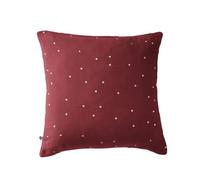 OUREA MOTIF - Taie d'Oreiller 60x60cm Gaze de Coton Lie de Vin à Pois Dorés -