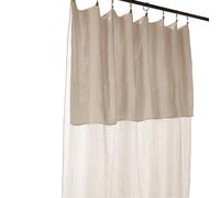 AltoBuy OUREA - Rideau Ajustable 140x300 cm Gaze de Coton Pampa + 8 Anneaux Pince