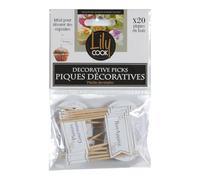 AltoBuy Pack de 20 Piques décoratives à Messages Personnalisables