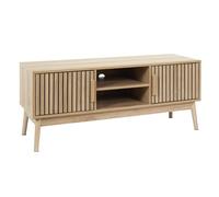 AltoBuy PAJAN - Meuble TV 2 Portes Effet Bois avec Tasseaux