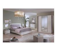 AltoBuy PANACA - Chambre Complète 160x200cm Crème et Bronze + LEDs
