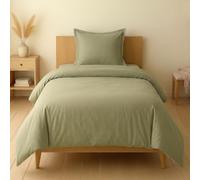 AltoBuy Parure Housse de Couette 140x200cm + 1 taies 100% Coton verveine - Vitalia
