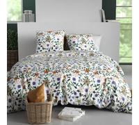 AltoBuy Parure Housse de Couette 260x240cm + 2 taies Motif Fleuri Multicolore 100% Coton - WASILA