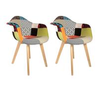 PATCHWORK - Lot de 2 Fauteuils Scandinaves Multicolore