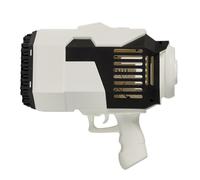 AltoBuy Pistolet à Bulles LED Rechargeables (32 Trous) Noir et Blanc avec Plateau et Tube de Savon (60 ML)