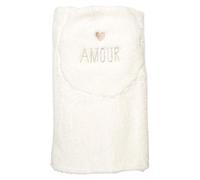 AltoBuy Plaid Coussin 2-en-1 "Amour en Sherpa Coloris Crème