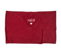 AltoBuy Plaid Coussin 2-en-1 "Amour en Sherpa Coloris Rouge