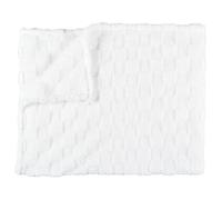 AltoBuy Plaid Flanelle Damier Blanc et Beige 120x150cm, Doux et Confortable, Lavable en Machine