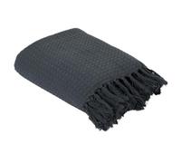 AltoBuy Plaid jeté de canapé 150x200cm Style gaufré Coloris Gris Anthracite