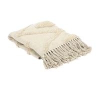 AltoBuy Plaid Jeté Ethnique Tufté 125x150cm Beige Formes Losanges