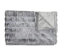 AltoBuy Plaid Ultra Doux 120x150cm Imitation Fourrure Vague Coloris Gris