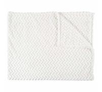 AltoBuy Plaid Ultra Doux 120x150cm Motif Chevrons Blanc