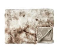 AltoBuy Plaid Ultra Doux 140x200cm Imitation Fourrure Ombrée Coloris Marron et Blanc