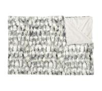 AltoBuy Plaid Ultra Doux 140x200cm Imitation Fourrure Texturée Ombrée Coloris Gris et Blanc