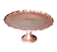 AltoBuy Plateau de Présentation en Verre Motif Ethnique Teinte cuivre (Ø32 cm)