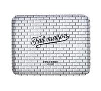 AltoBuy Plateau de Service en Plastique Noir & Blanc Inscription Fait Maison (26x20cm)