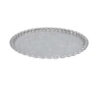 AltoBuy Plateau Décoratif Ø47,5cm en Métal Argenté Motif Ornemental - Marrakech