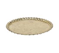 AltoBuy Plateau Décoratif Ø47,5cm en Métal Doré Motif Ornemental - Marrakech
