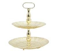 AltoBuy Plateau Décoratif à 2 Etages en Métal Doré - Marrakech