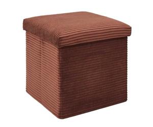 AltoBuy Pouf Coffre Pliable Côtelé Terracotta 38x38 cm - Amory