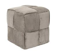 AltoBuy Pouf Cube en Velours côtelé tressé Coloris Taupe - Amory