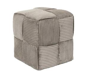 AltoBuy Pouf Cube en Velours côtelé tressé Coloris Taupe - Amory