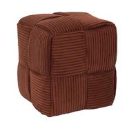 AltoBuy Pouf Cube en Velours côtelé tressé Coloris Terracotta - Amory
