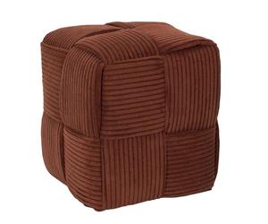 AltoBuy Pouf Cube en Velours côtelé tressé Coloris Terracotta - Amory