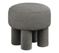 AltoBuy Pouf Design 4 Pieds en Tissu Bouclé Gris - Madelon