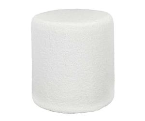 AltoBuy Pouf en Tissu Bouclette Blanc - Regina