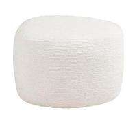 AltoBuy Pouf Tissu Velours texturé Blanc - Joany