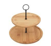 AltoBuy Présentoir à 2 Etages Ø20cm et Ø25cm en Bambou - LOGGY