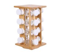 AltoBuy Présentoir à Epices Rotatif en Bambou 16 Pots - Spicy