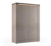 AltoBuy Rangement 2 Portes Aspect minéral Bronze Plateau Bois Mercure avec LED - ISALIA Bronze