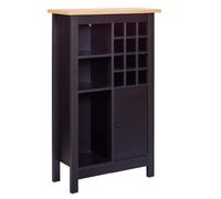 AltoBuy Rangement de Cuisine pour Bouteilles Noir et Plateau Effet Bois - Kenny