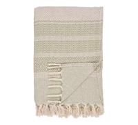 AltoBuy RAWYIA - Plaid 130x180cm Vert et Beige à Motifs Géométriques
