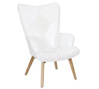 AltoBuy Rohan - Fauteuil Imitation Laine Motif Patchwork Blanc